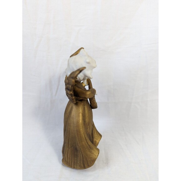 Vintage ARDALT Angel Figurine #7500 Mandolin Gold White Ceramic Porcelain - Picture 2 of 6